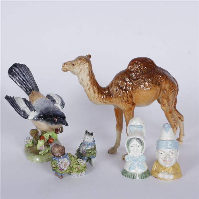 Appraisal: Lot of English porcelain figurines Beswick Camel Crown Staffordshire Bird