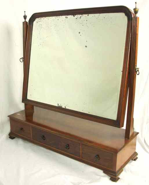 Appraisal: A th Century mahogany dressing mirror the bevelled plate with