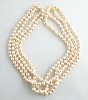 Appraisal: Opera Length Strand of mm White Cultured Pearls L -