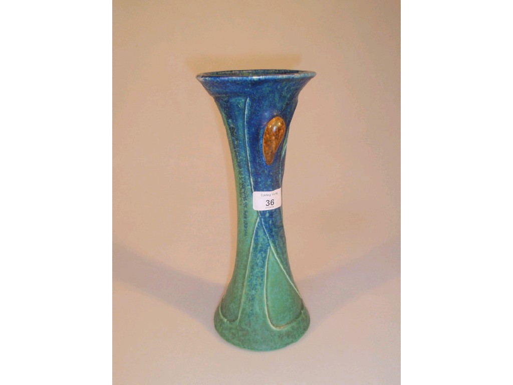 Appraisal: A Bretby stylized Art Nouveau slender tapered vase moulded with