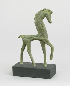 Appraisal: A Stylized Metal Figurine of a Horse A stylized metal