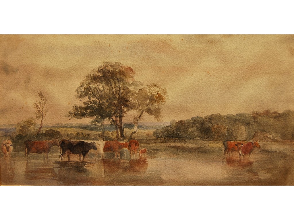 Appraisal: Pair of th century pastoral watercolours - one of cattle