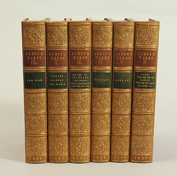 Appraisal: BINDINGS Byron George Gordon Poetical Works London vols Period full