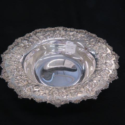 Appraisal: Kirk Sterling Silver Repousse Bowl diameter superb floral hand decorated