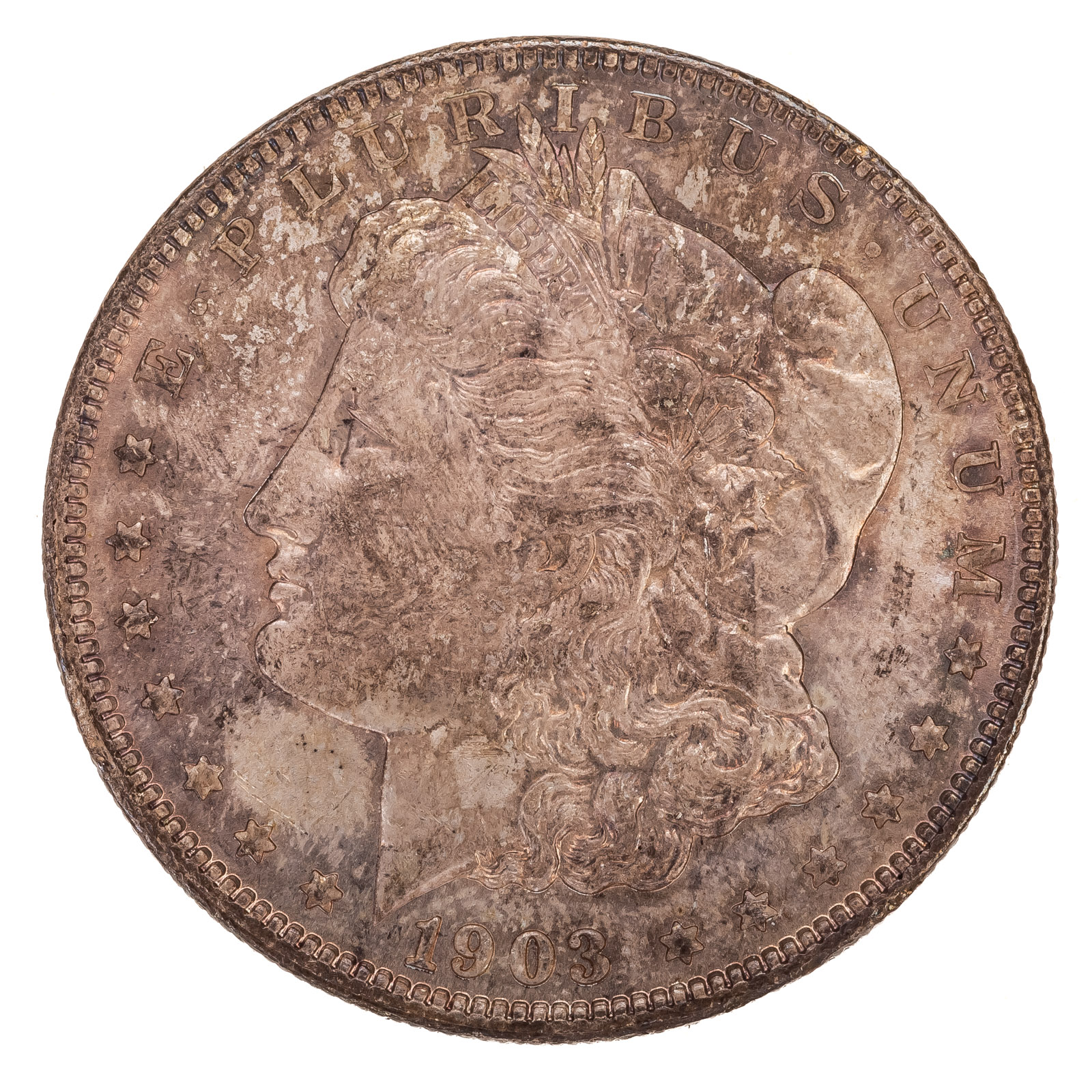 Appraisal: -O MORGAN AU WITH POSSIBLE SCRATCH Attractive coin with full