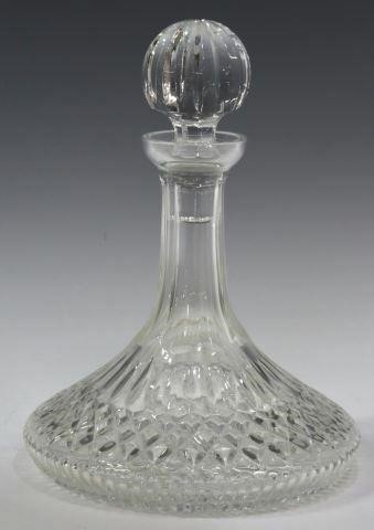 Appraisal: Waterford Lismore cut crystal ships decanter with vertical and cross