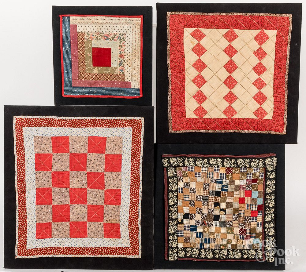 Appraisal: Four framed doll quilts Four framed doll quilts late th