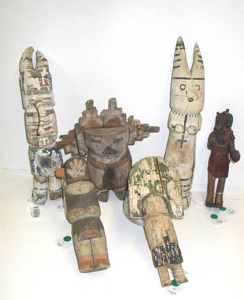 Appraisal: Six Southwest-style kachina dolls height - in