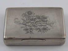 Appraisal: A Russian silver cheroot case with box hinge the lid