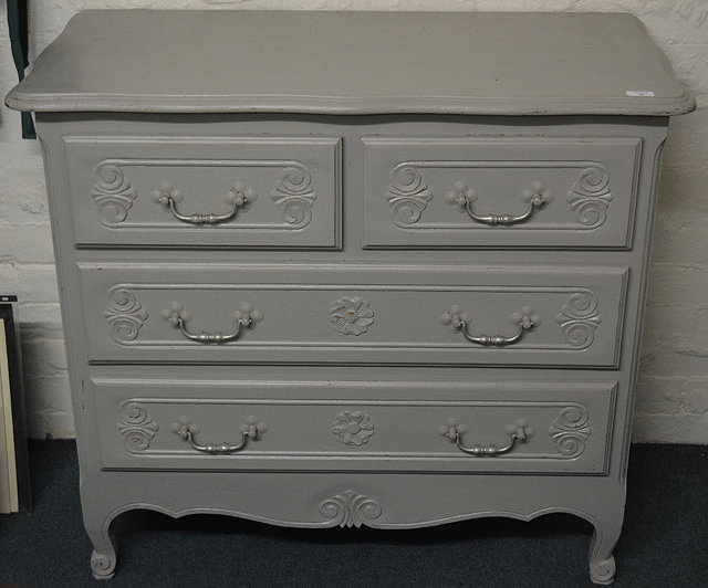 Appraisal: A French style painted chestof two short and two long