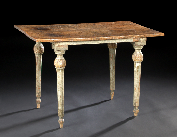 Appraisal: Italian Provincial Fruitwood and Polychromed Table early th century the