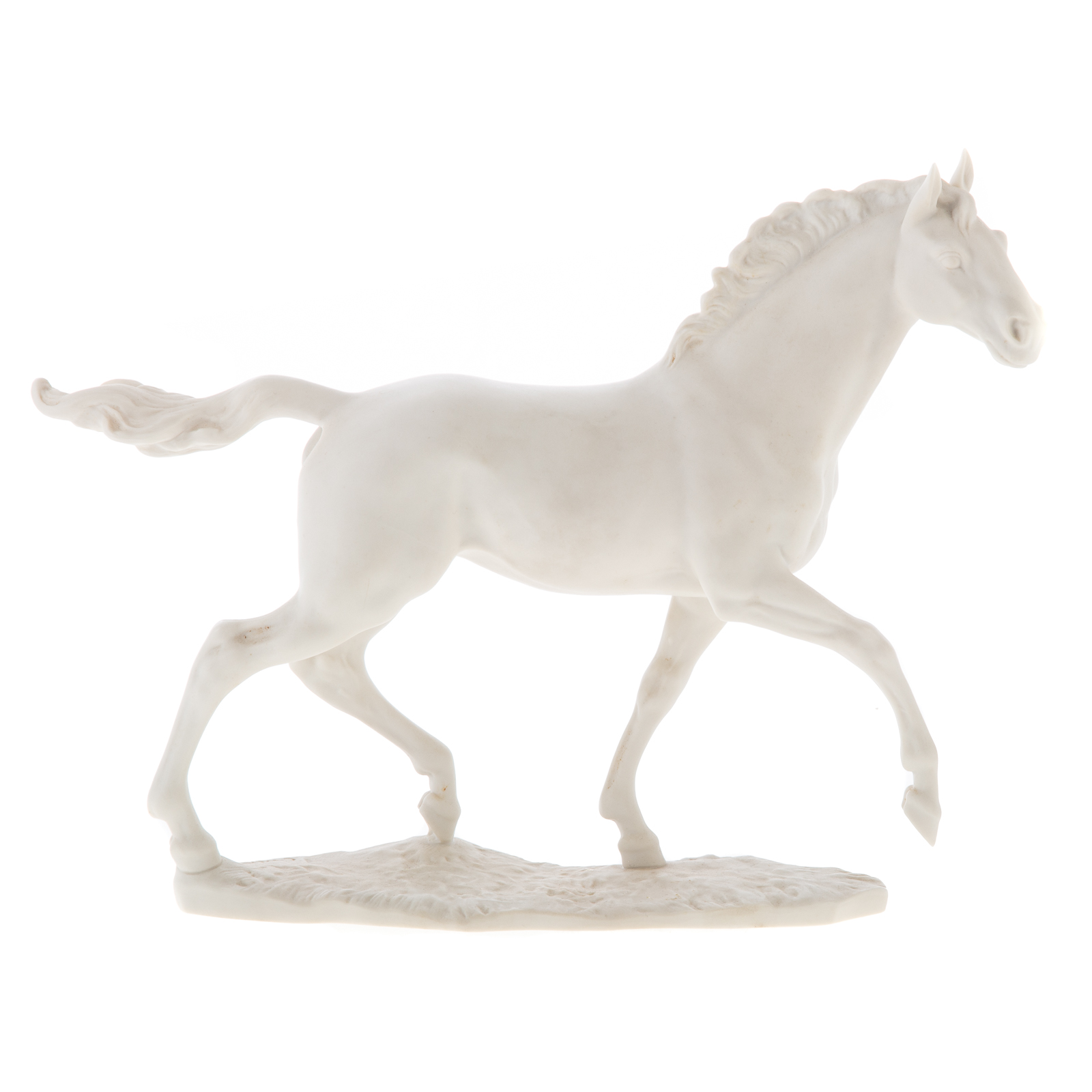 Appraisal: HUTSCHENREUTHER BISQUE PORCELAIN HORSE Circa s trotting horse by Carl