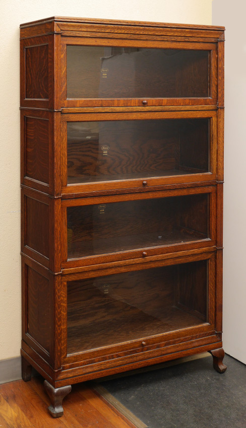 Appraisal: MACEY STACK TIGER OAK BARRISTER BOOKCASE stacks plus the footed