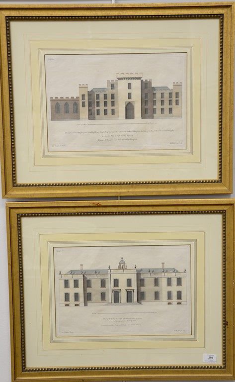 Appraisal: Set of four Colen Campbell Architectural Elevations copper engravings H