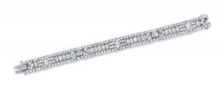 Appraisal: A Platinum and Diamond Bracelet dwts A Platinum and Diamond