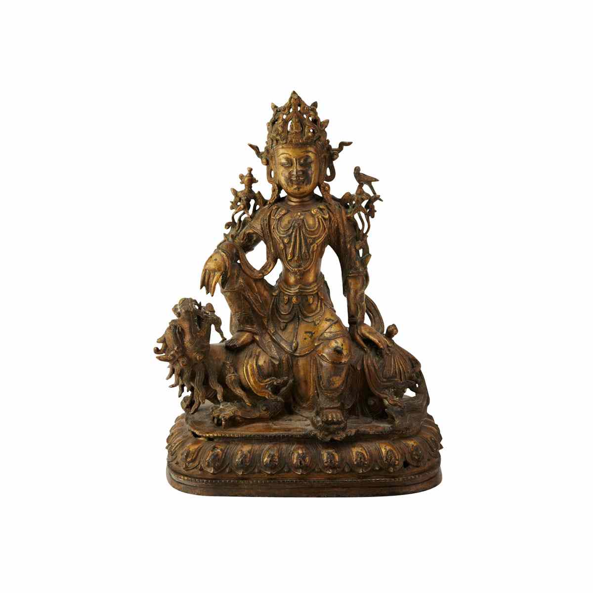 Appraisal: Bronze Seated Figure of Avalokiteshvara th th Century Seated on