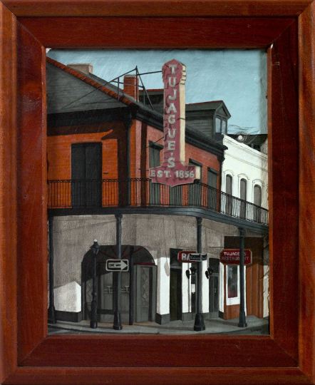 Appraisal: New Orleans School Contemporary Tujague's Restaurant oil on slate signed