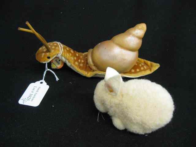 Appraisal: Steiff Plush Toys '' snail '' bunny excellent