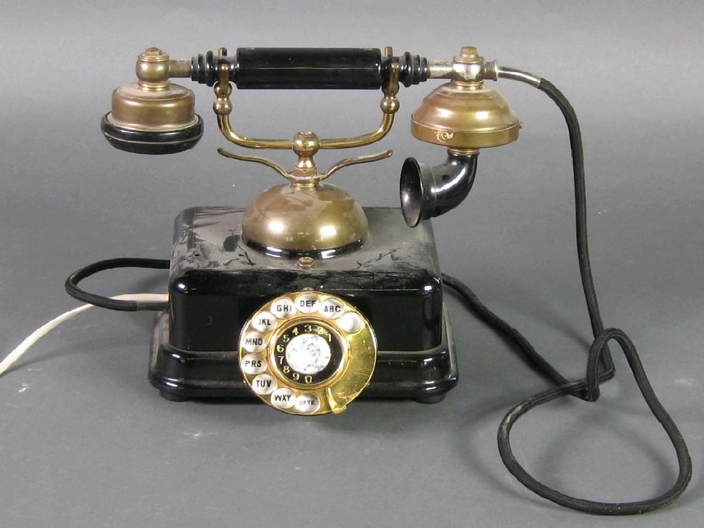 Appraisal: GOOD REPRODUCTION OF AN OLD CRADLE TELEPHONE cast metal with