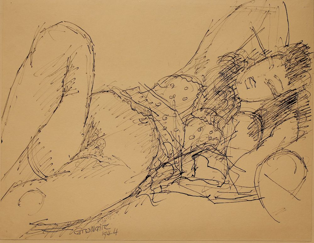 Appraisal: Marcel Gromaire - Ink Sketch Marcel Gromaire - Ink Sketch