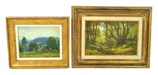 Appraisal: George Davidson Polish-American - two oil on board landscapes both