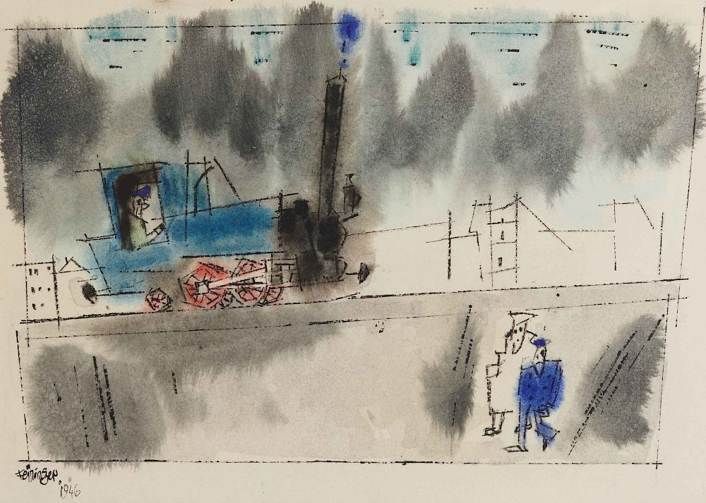 Appraisal: LYONEL FEININGER American German - Untitled Locomotive LYONEL FEININGER American