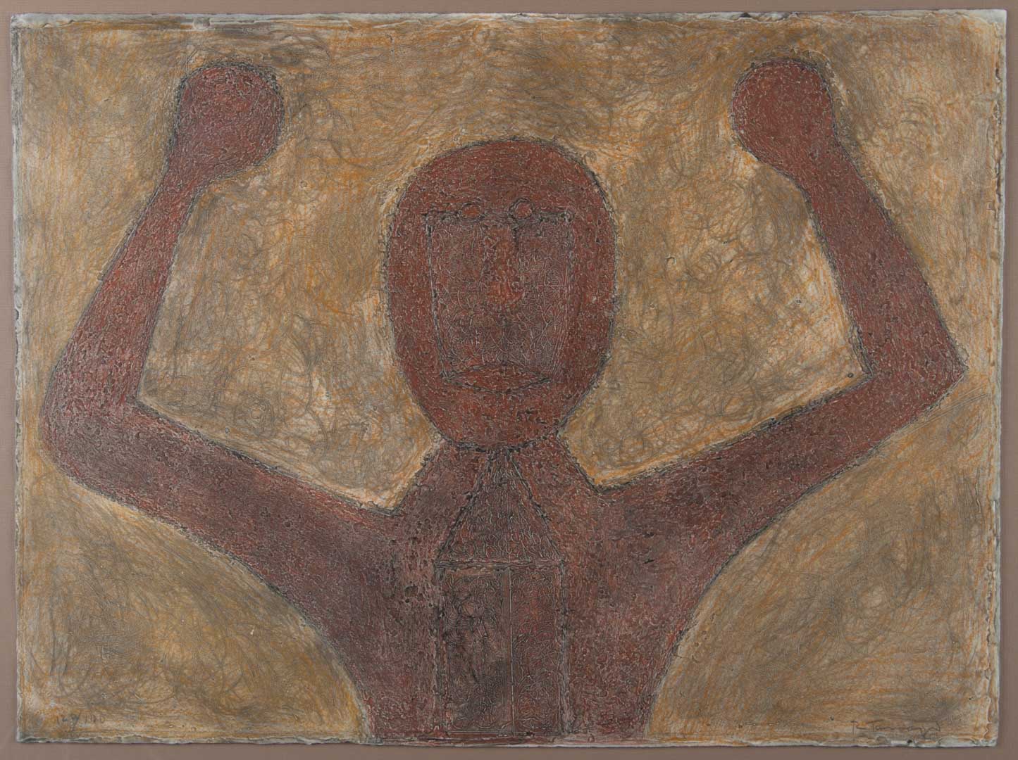 Appraisal: Rufino Tamayo Hombre Conclos Brasos En Alto Mexican - Mixograph