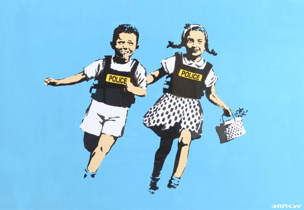 Appraisal: BANKSY BORN Jack and Jill aka Police Kids silkscreen BANKSY