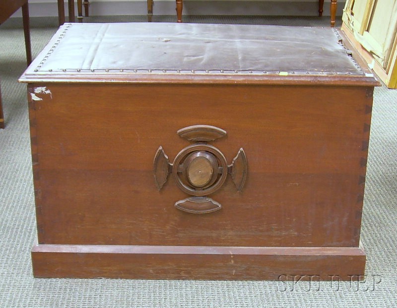 Appraisal: Victorian Renaissance Revival Walnut Storage Box ht lg wd in