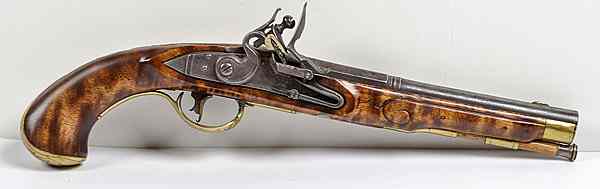 Appraisal: Contemporary Flintlock Pistol by G Beighey cal octagonal-to-round barrel Nicely