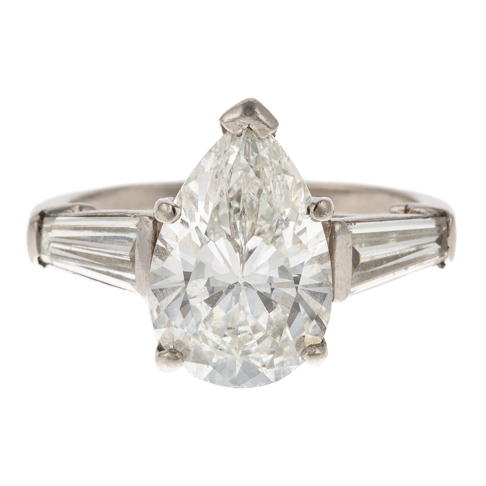 Appraisal: A CT PEAR SHAPE DIAMOND RING IN PLATINUM Platinum engagement