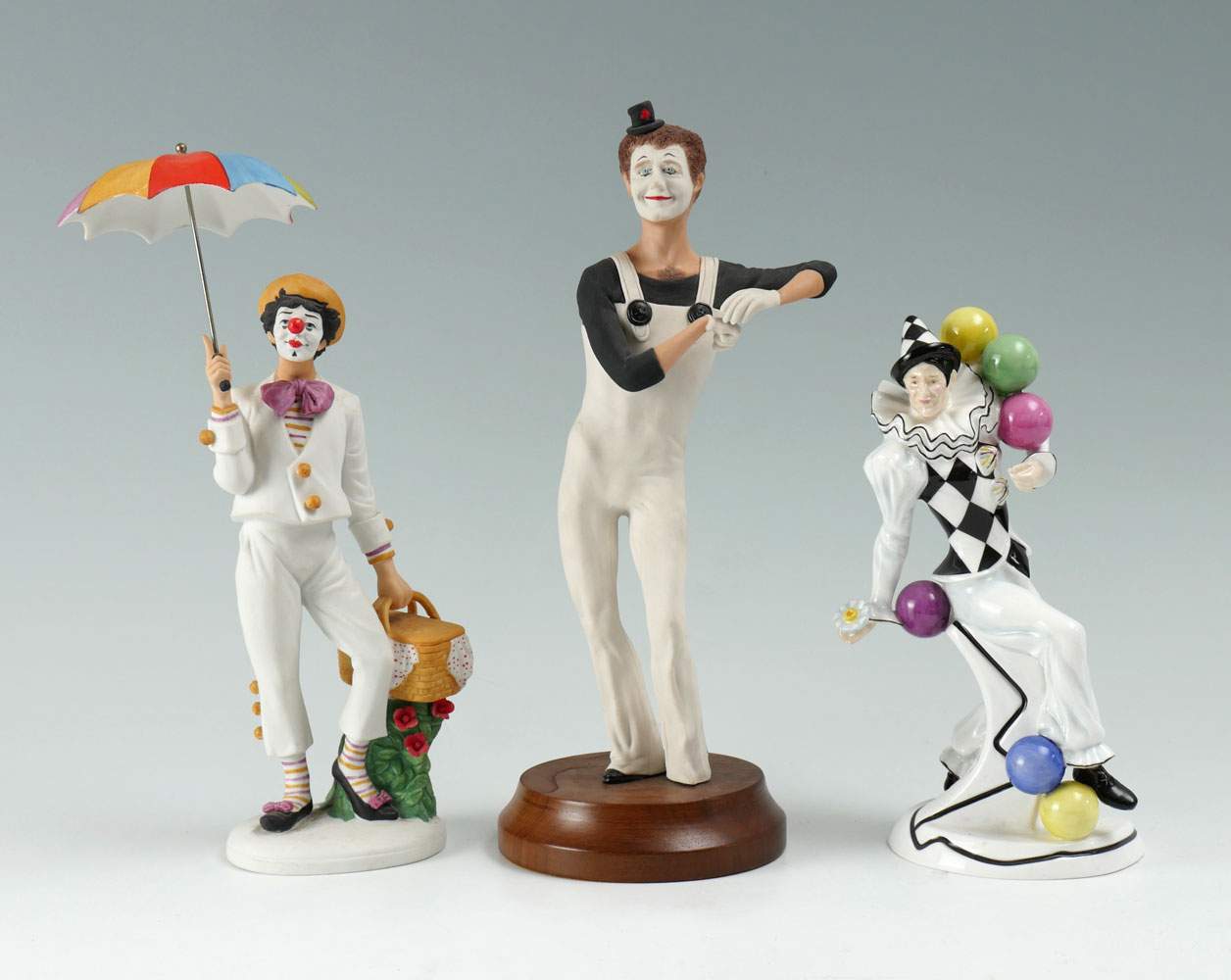 Appraisal: PC LOT OF MIME FIGURINES DOULTON EDWARD ROHN ''Three Ring