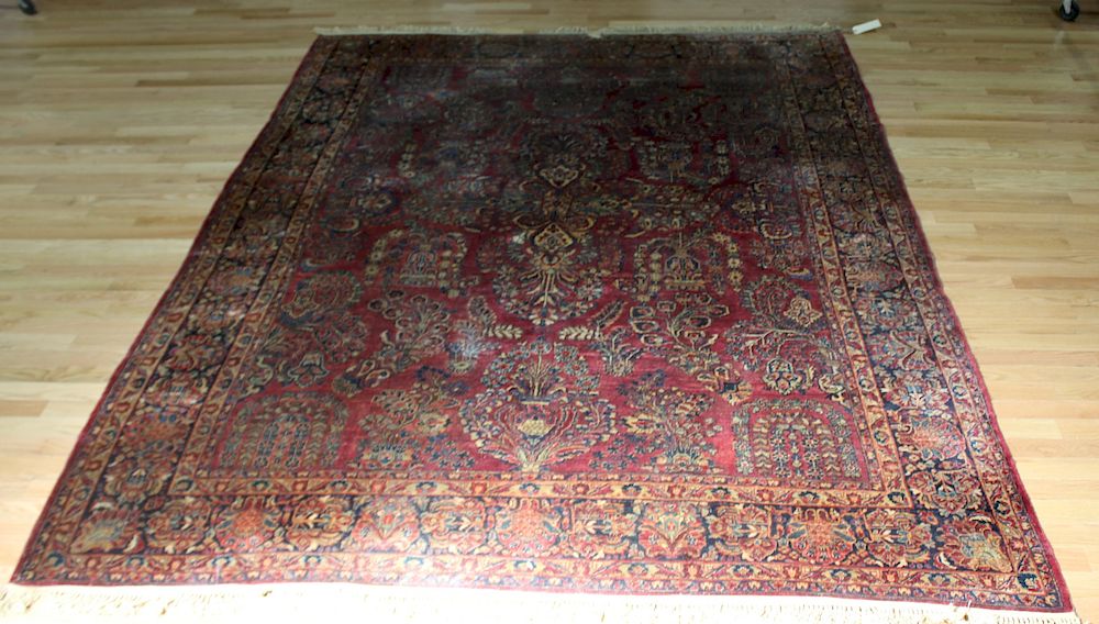 Appraisal: Antique and Finely Hand Woven Sarouk Carpet From a Long