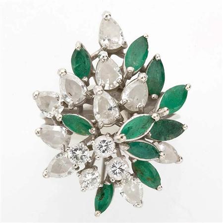 Appraisal: Diamond and Emerald Cluster Ring Estimate -