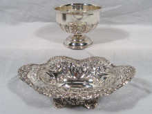 Appraisal: A pierced silver sweet dish hallmarked Birmingham together with a