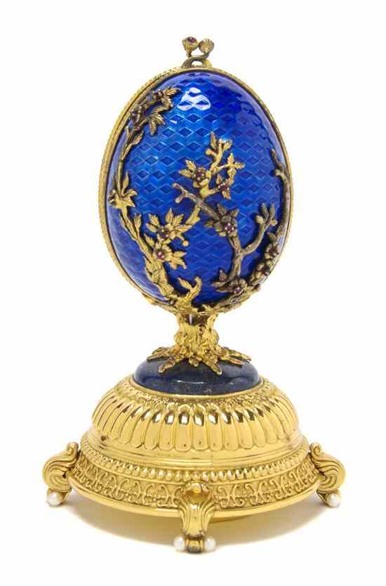 Appraisal: An Igor Carl Faberge Gilt Silver and Guilloche Enamel Musical