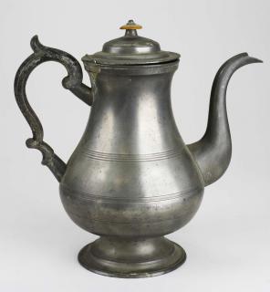 Appraisal: early th c American pewter coffee pot signed D Curtiss