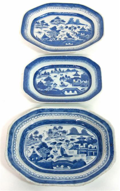 Appraisal: Three small Chinese Export Porcelain Canton platters th century