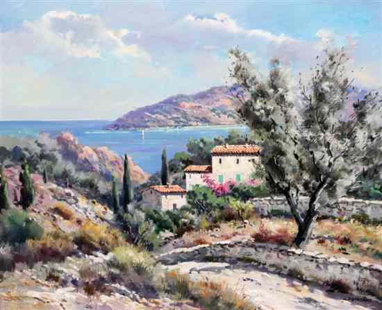 Appraisal: Lucien Potronat French - oil on canvas Agay Cote d'Azur