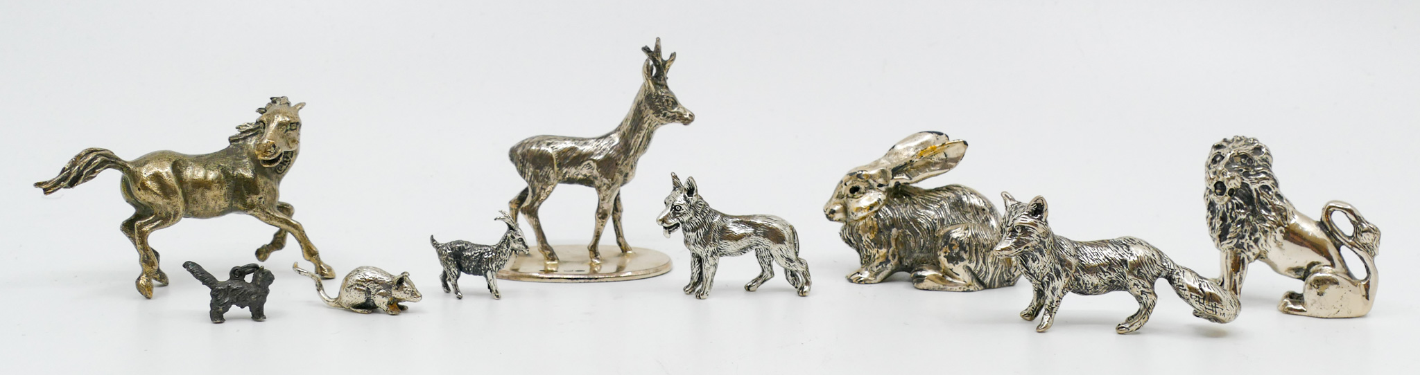 Appraisal: Box pc Italian Silver Animal Minaitures '' to '' -