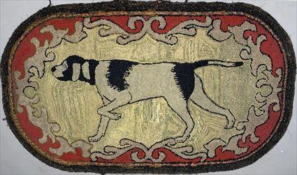 Appraisal: American Hooked Rug Worked with a Pointer ft in x