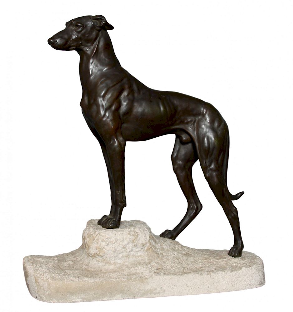 Appraisal: Jules Edmond Masson French - Bronze Figure of a Lurcher