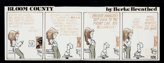 Appraisal: Sale Lot A BREATHED BERKE Bloom County Four panel comic