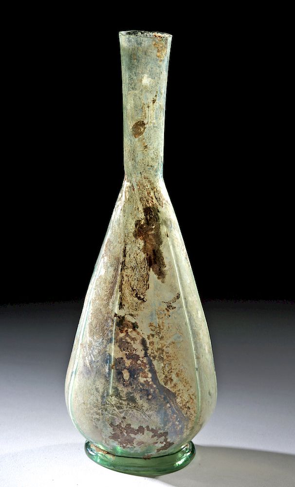 Appraisal: Elegant Roman Glass Vase w Long Ribs Roman Imperial Period