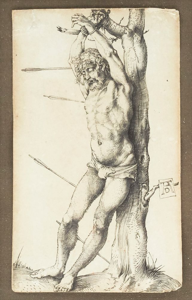 Appraisal: Albrecht Durer St Sebastian Tied to a Tree Engraving Albrecht