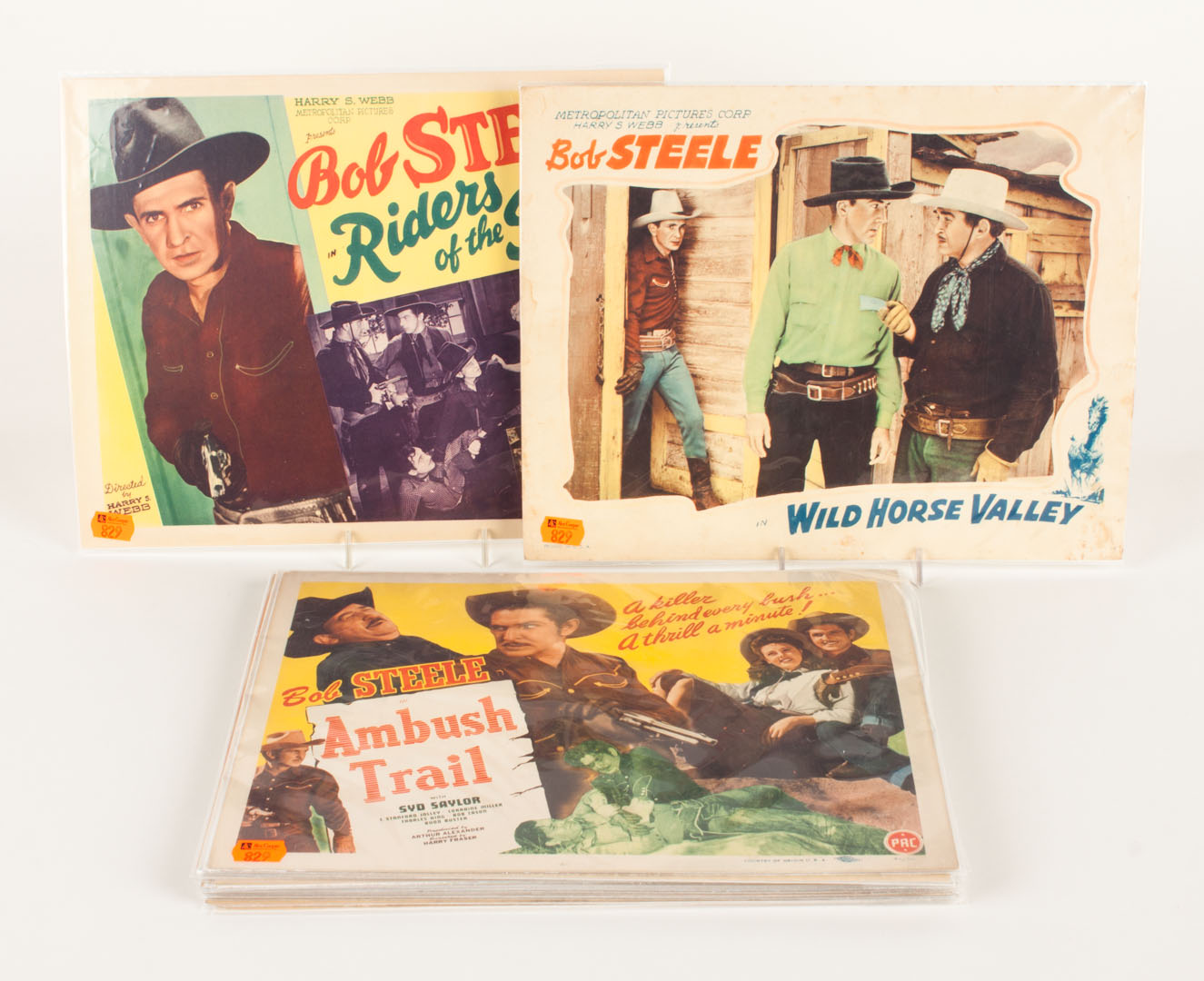 Appraisal: Bob Steele movie lobby cards s studios include Metropolitan and