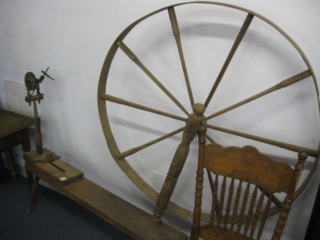 Appraisal: Large Spinning Wheel th century