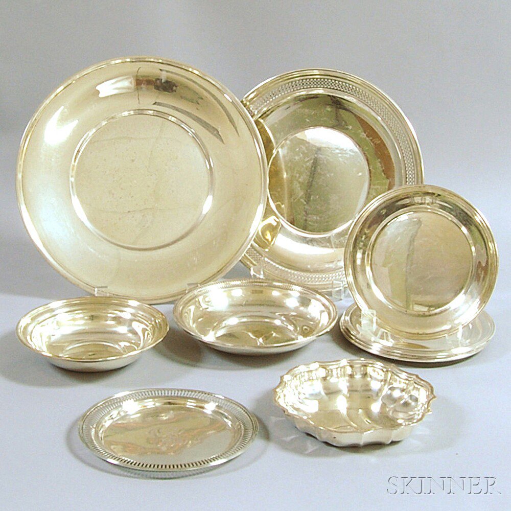 Appraisal: Nine Assorted Sterling Silver Dishes a Worden Munnis for Bigelow