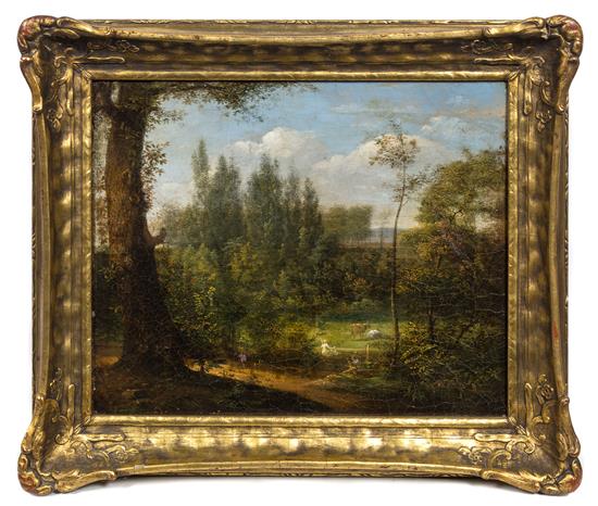 Appraisal: Sale Lot Artist Unknown American th Century Pastoral Landscape oil