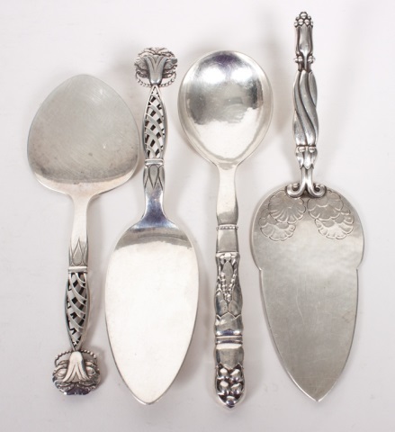 Appraisal: Four Georg Jensen sterling silver serving pieces including pattern tomato